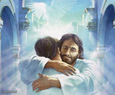 scumbag Jesus Hug - meme generator image preview