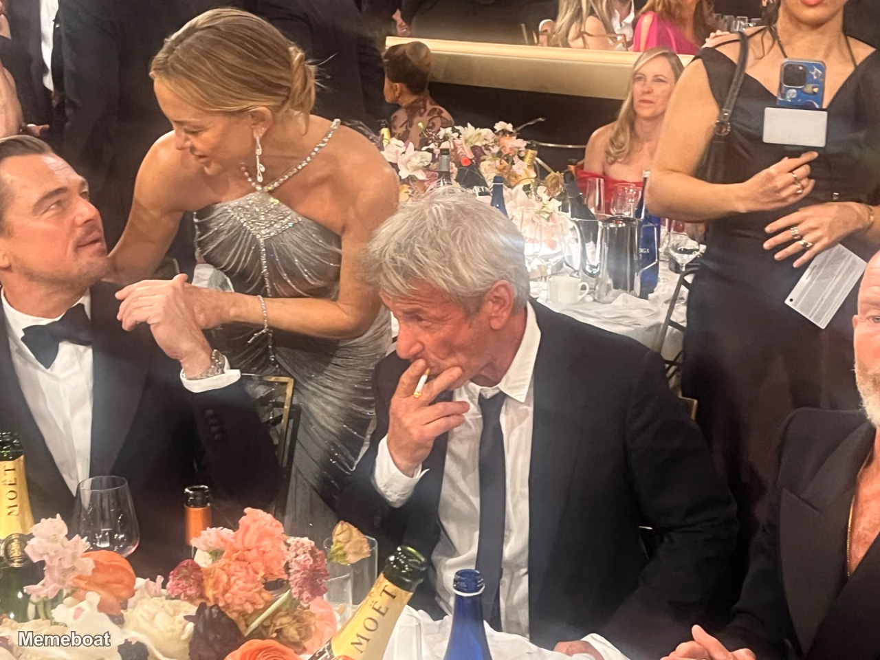 Sean Penn Smoking at Golden Globes - meme generator image preview