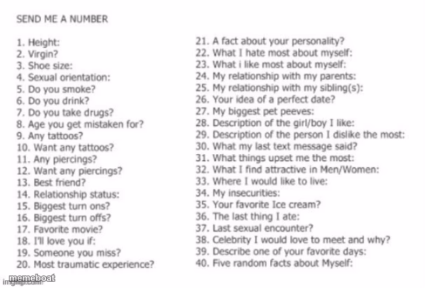 Send me a number - meme generator image preview