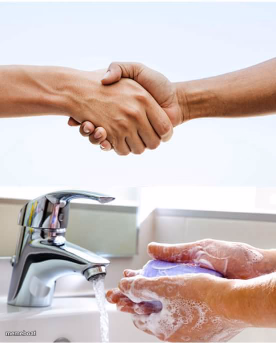 Shake and wash hands - meme generator image preview