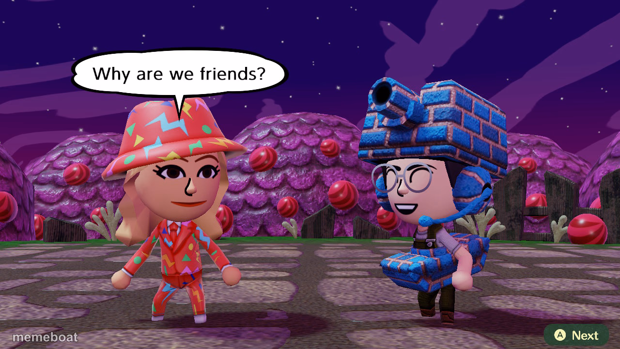 Shakira says to Thunder B "Why are we friends" - meme generator image preview