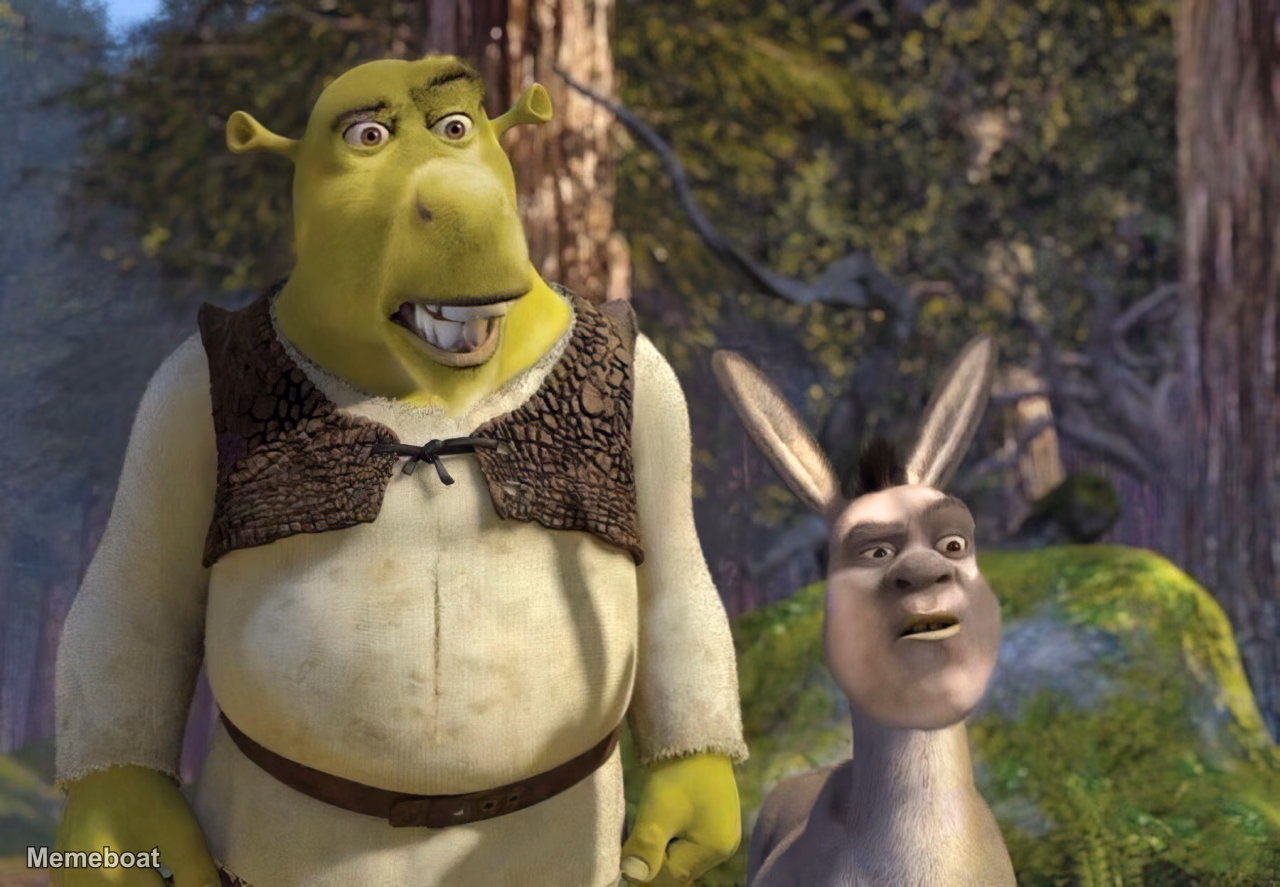 Shrek And Donkey Shocked - meme generator image preview