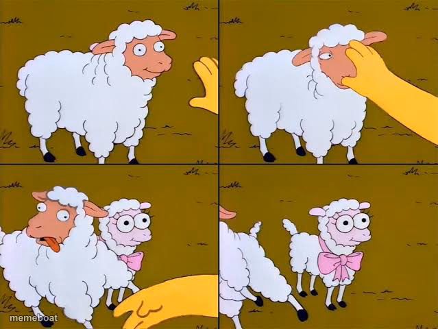 Sheep, cartoon, Simpsons, - meme generator image preview