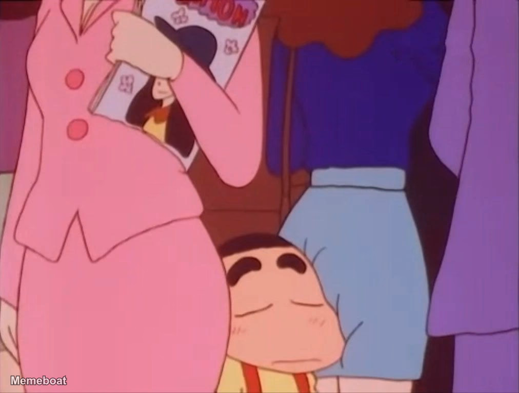 Shinchan Stuck Between Women - meme generator image preview