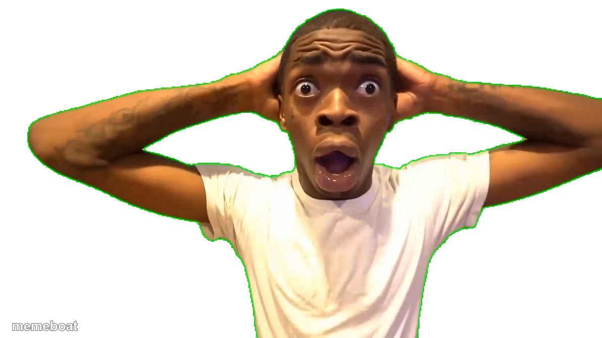 Shocked black guy png - meme generator image preview