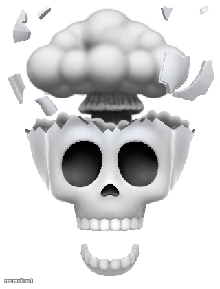 shocked brain explode skull emoji (iphone) - meme generator image preview