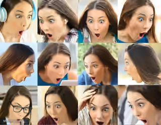 Shocked Woman Collage