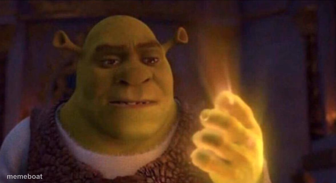 Shrek Glowing Hand - meme generator image preview