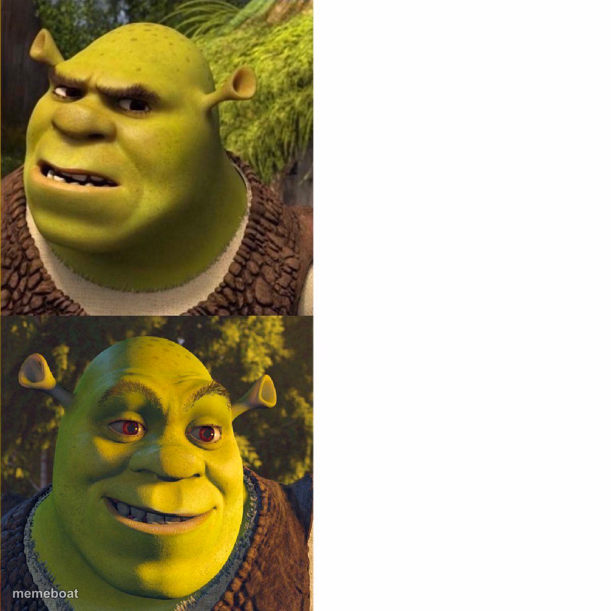 Shrek no - yes (drake format) - meme generator image preview