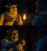 Shrek puts out torch
