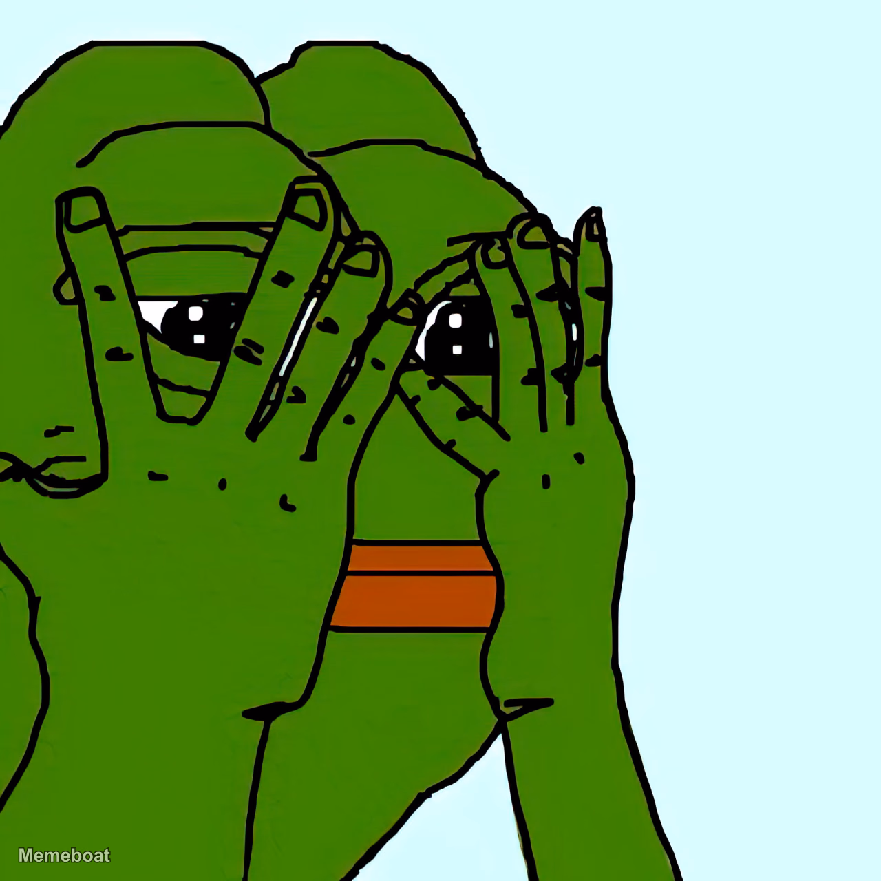 Shy Pepe - meme generator image preview