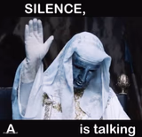 Silence X, a Y is talking