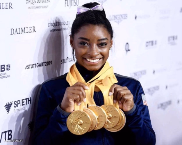 Simone Biles' Five Golds - meme generator image preview