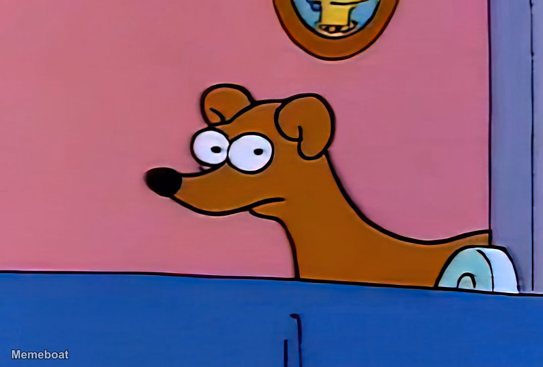 Simpsons Dog Staring - meme generator image preview