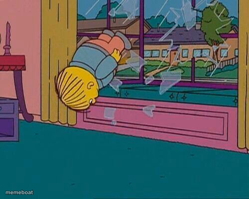 Simpsons Jump Through Window - meme generator image preview