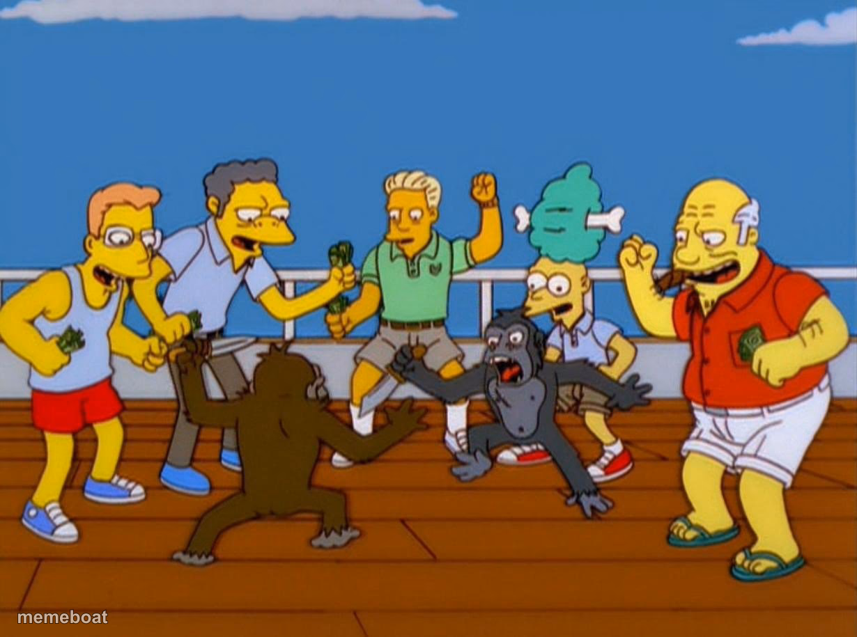 Simpsons Monkey Fight - meme generator image preview