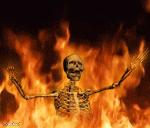 Skeleton Burning In Hell - meme generator image preview