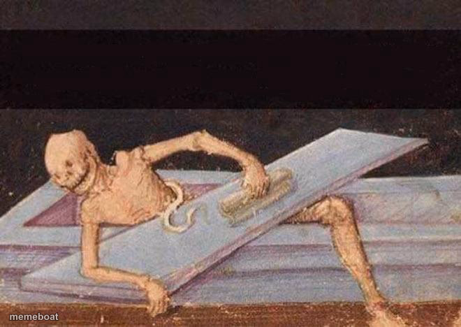 Skeleton Coming Out Of Coffin - meme generator image preview