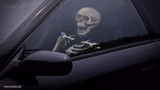 Skeleton in Car