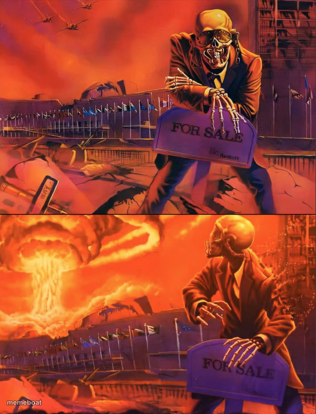 Skeleton Looking at Explosion - meme generator image preview