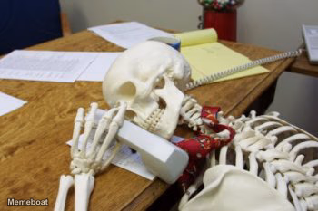 skeleton on hold - meme generator image preview