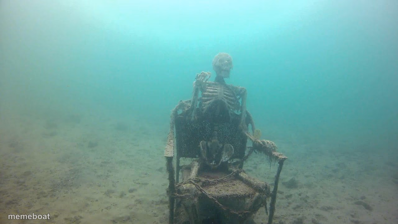 skeleton under water - meme generator image preview