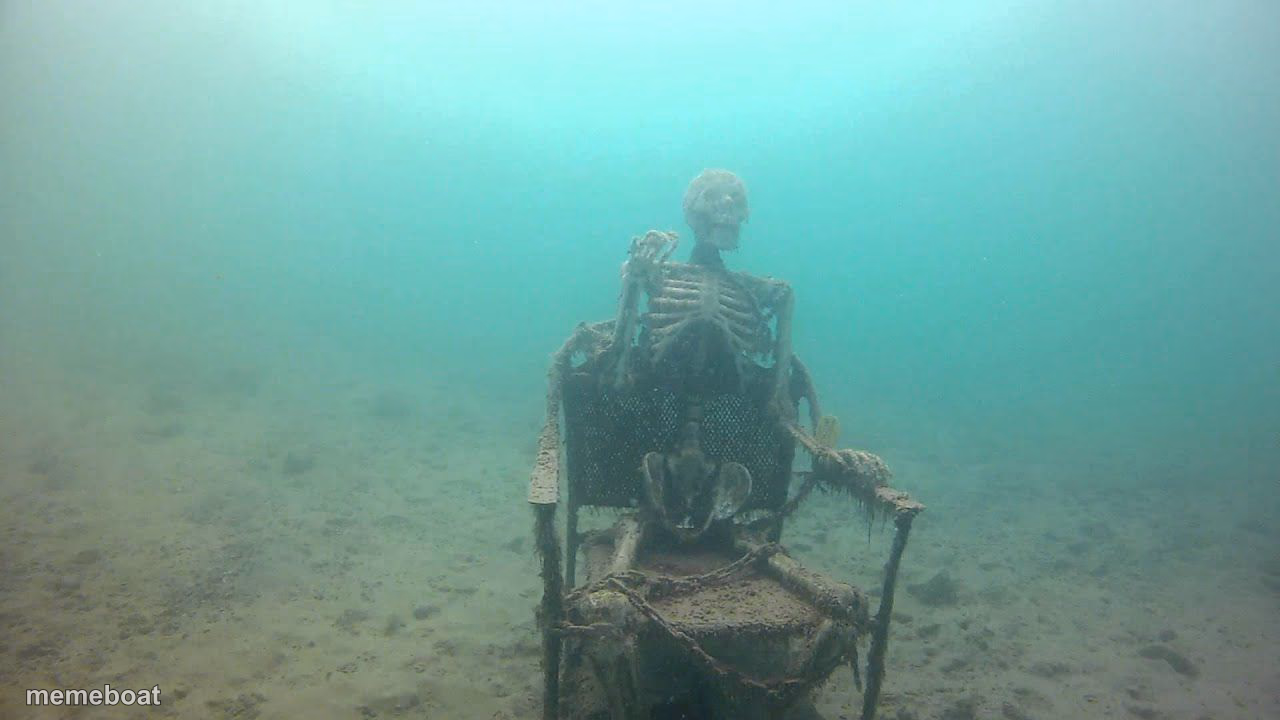 skeleton underwater - meme generator image preview