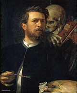 Skeleton whispering to man