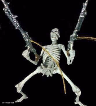 skeleton with guns meme - meme generator image preview