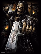 Skeleton with handguns