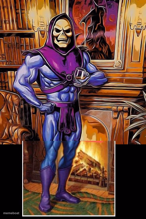 Skeletor relaxing at home - meme generator image preview