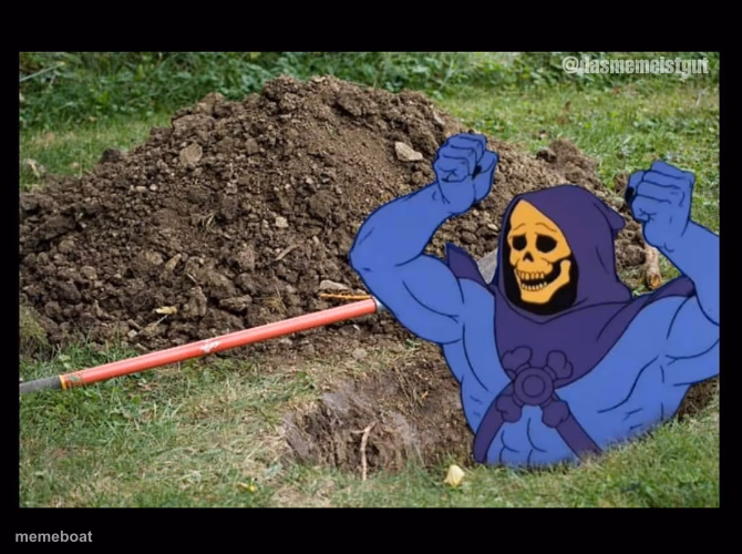 SKELETOR RISES FROM THE GRAVE - meme generator image preview