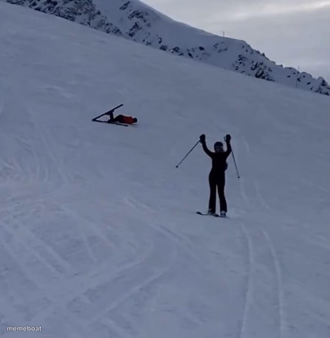 Ski fail and success - meme generator image preview