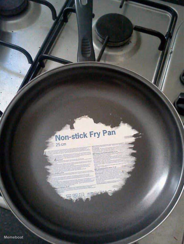 Non-Stick Fry Pan Fail - meme generator image preview
