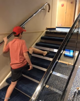 skipping stairs