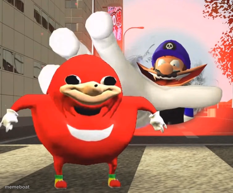 SMG3 Grabbing Uganda Knuckles - meme generator image preview