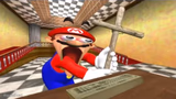Smg4 Mario holding out Cross