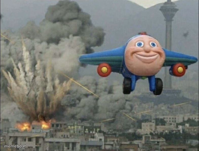 smiling airplane - meme generator image preview