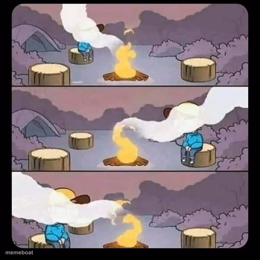 Smoke always follows you - meme generator image preview