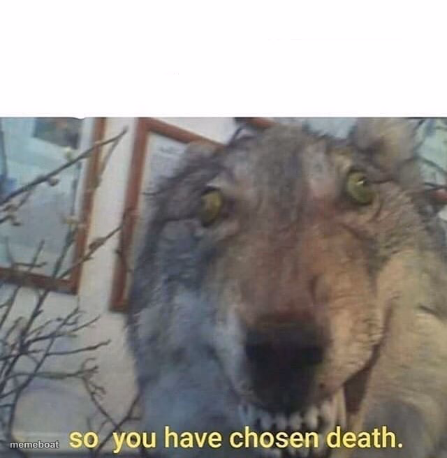 so you have chosen death - meme generator image preview