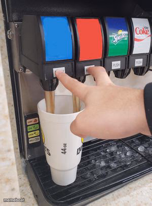 Soda fountain double pour - meme generator image preview