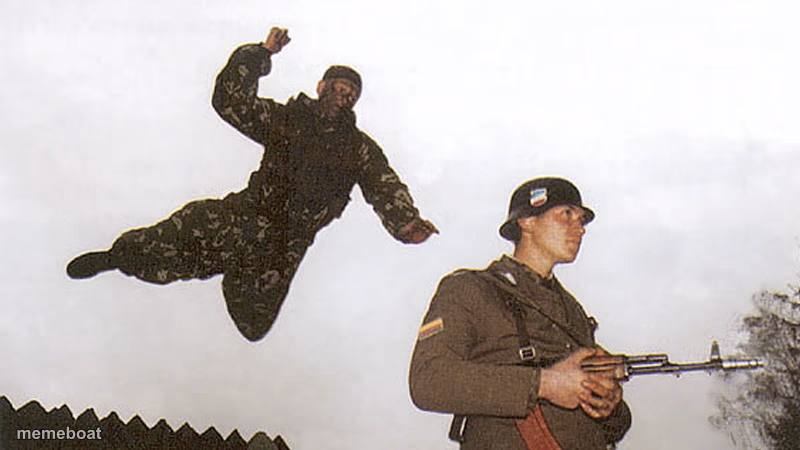 Soldier jump spetznaz - meme generator image preview