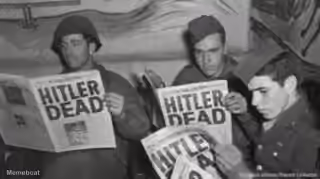 Soldiers Reading 'Hitler Dead'