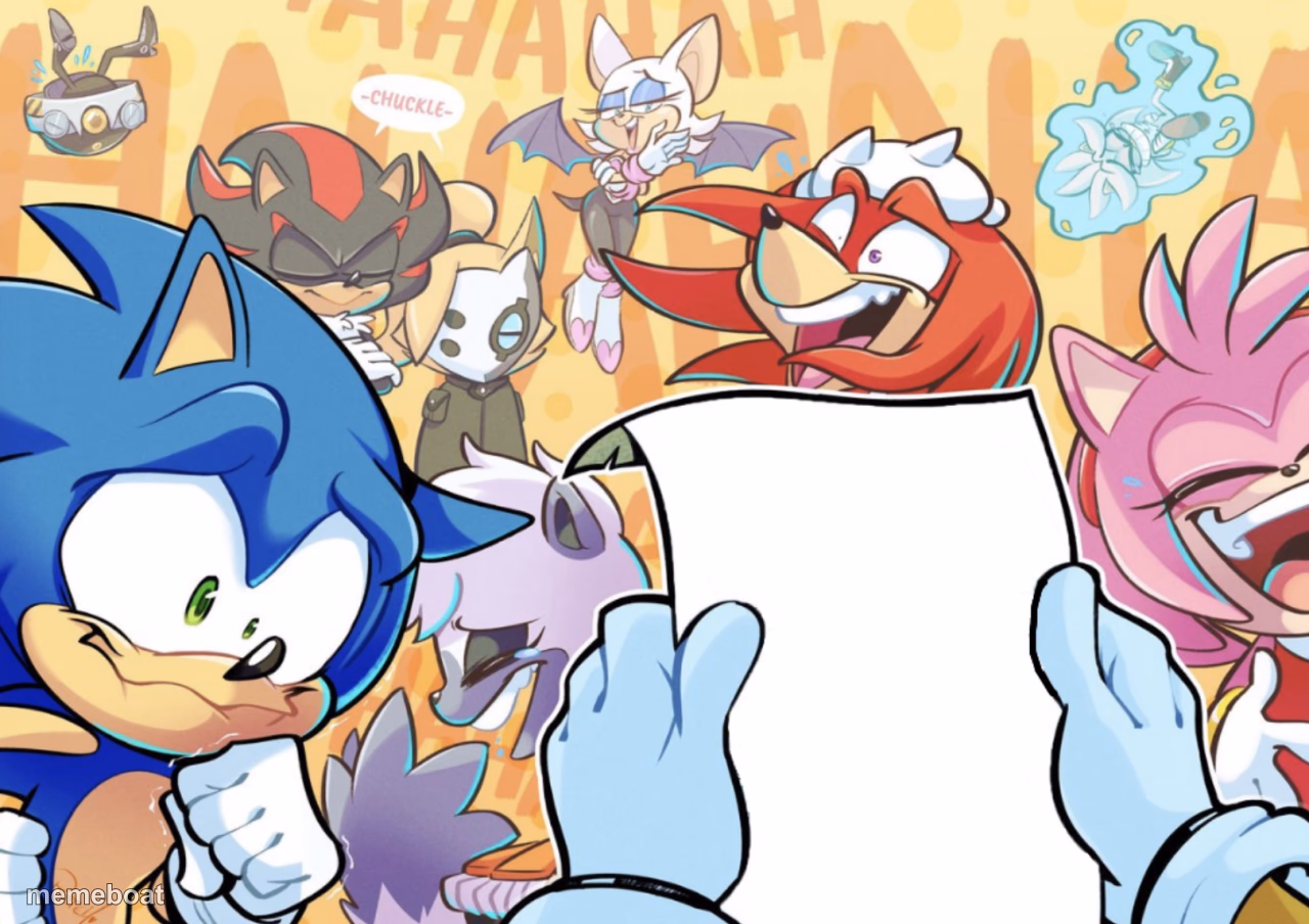 sonic and friends laughing - meme generator image preview