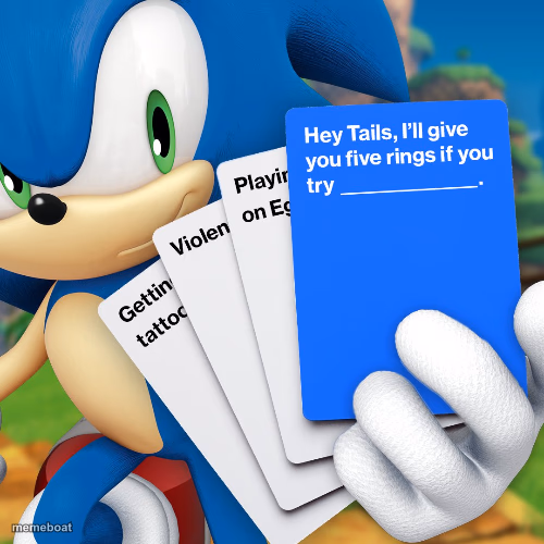 Sonic gives a card - meme generator image preview
