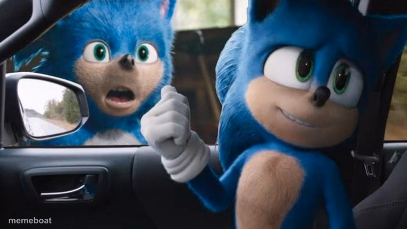 Sonic Movie Old vs New - meme generator image preview