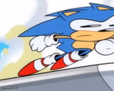 sonic running away