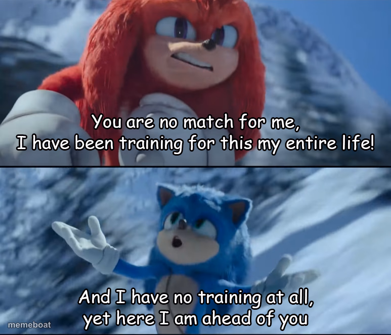 Sonic Vs Knuckles No Training - meme generator image preview