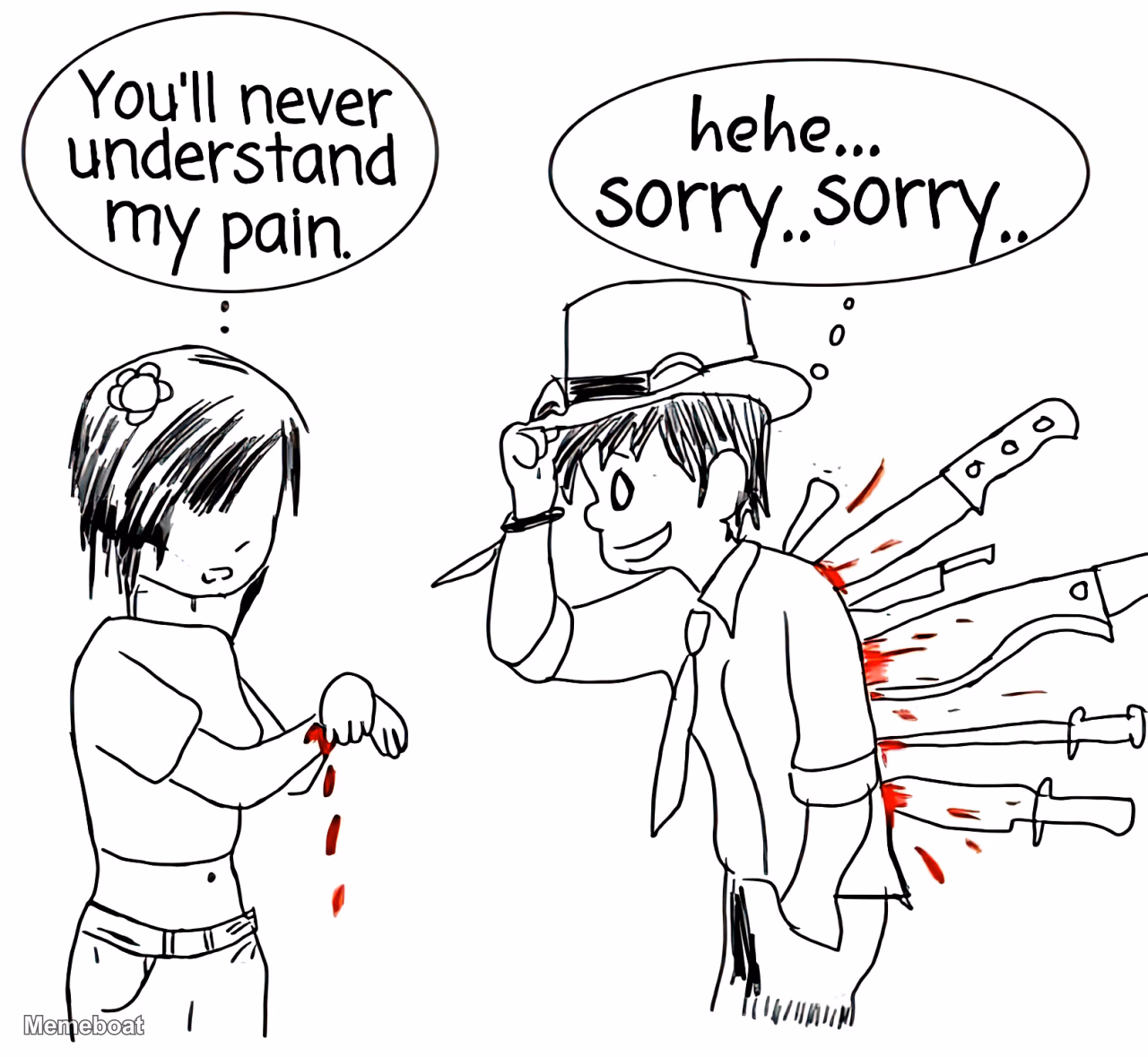 Sorry Sorry Back Stabbed - meme generator image preview