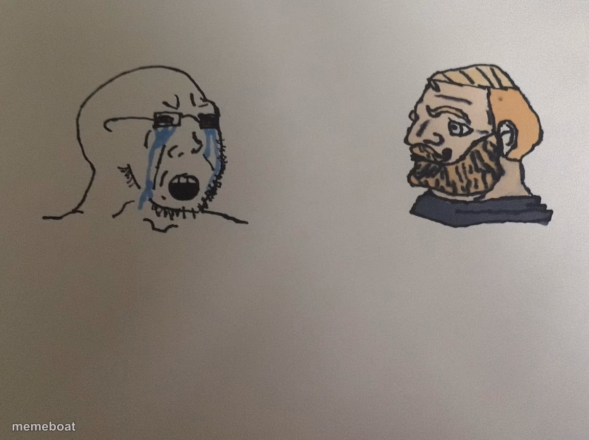 Soyboy vs Yes Chad but I Drew it - meme generator image preview